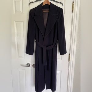 Vintage Amicale 100% Cashmere Overcoat. Dark navy. Size 8-10